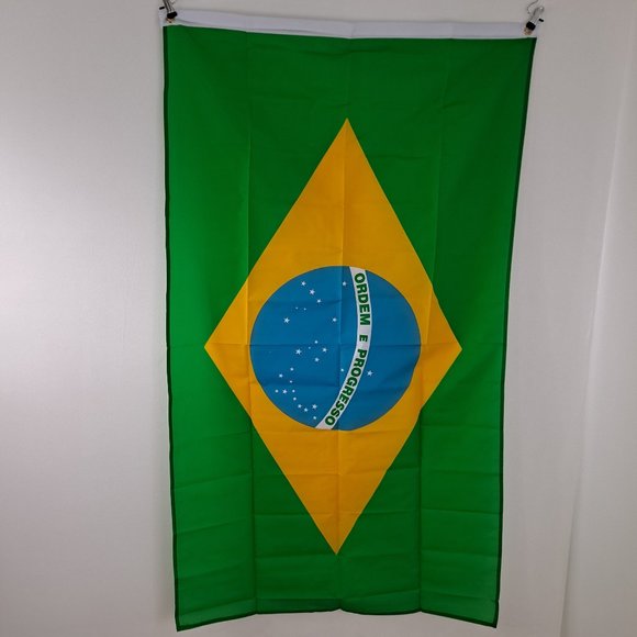 Brazil Flag Ordem E Progresso Green Yellow Blue White 3x5 - Picture 1 of 11